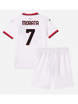 Otroški Nogometna dresi replika AC Milan Alvaro Morata #7 Gostujoči 2024-25 Kratek rokav (+ hlače)